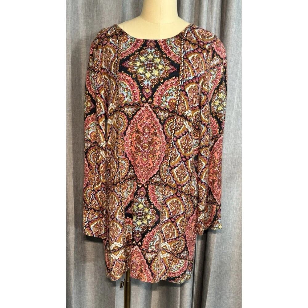 Billabong Gypsy Mini Dress Multiprint Boho Hippie Beach Size Large